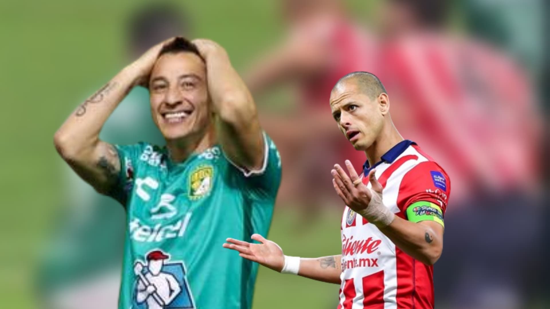 Andrés Guardado y Javier Hernández forcejeando / Foto: @eeldavid.mx