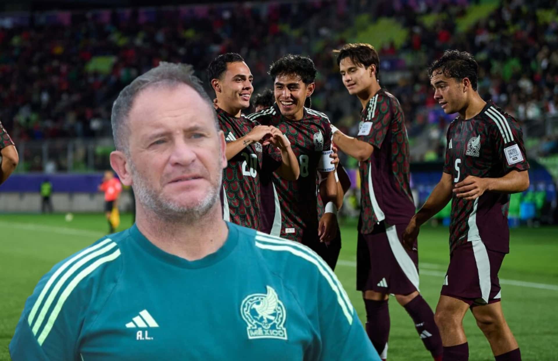 Andrés Lillini y jugadores de Selección Mexicana Sub-20/Foto Luis Castillo.