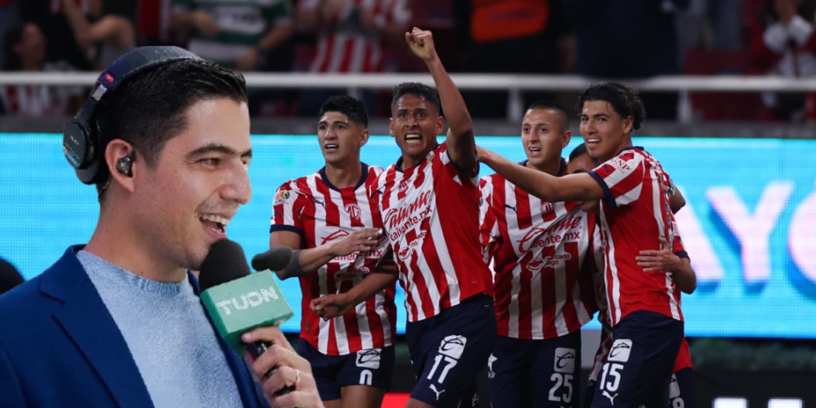 Andrés Vaca junto a futbolistas de Chivas / FOTO RÉCORD