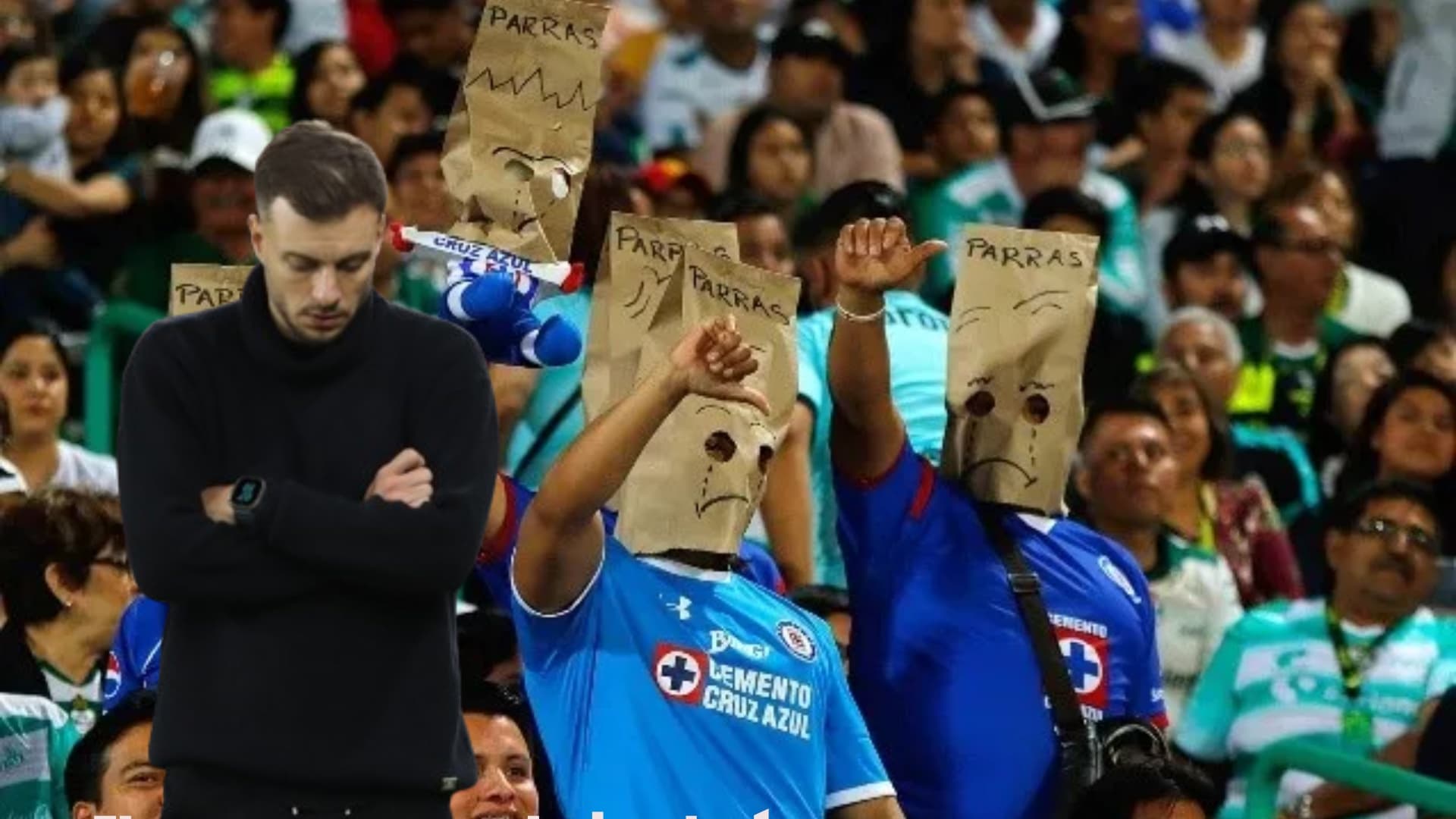 Anselmi, junto a la afición cementera/FOTO Debate y El Futbolero