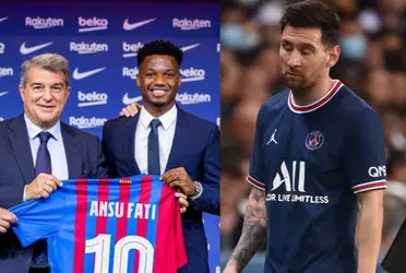Ansu Fati recibió de manera oficial la playera 10 del Barcelona y Lionel Messi prefiere promocionar otra vestimenta