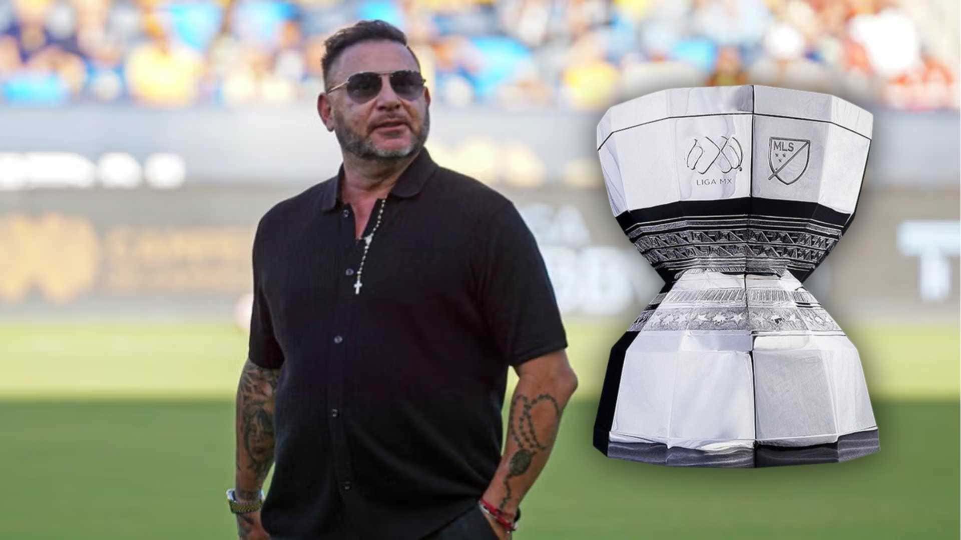 Antonio Mohamed y trofeo Leagues Cup