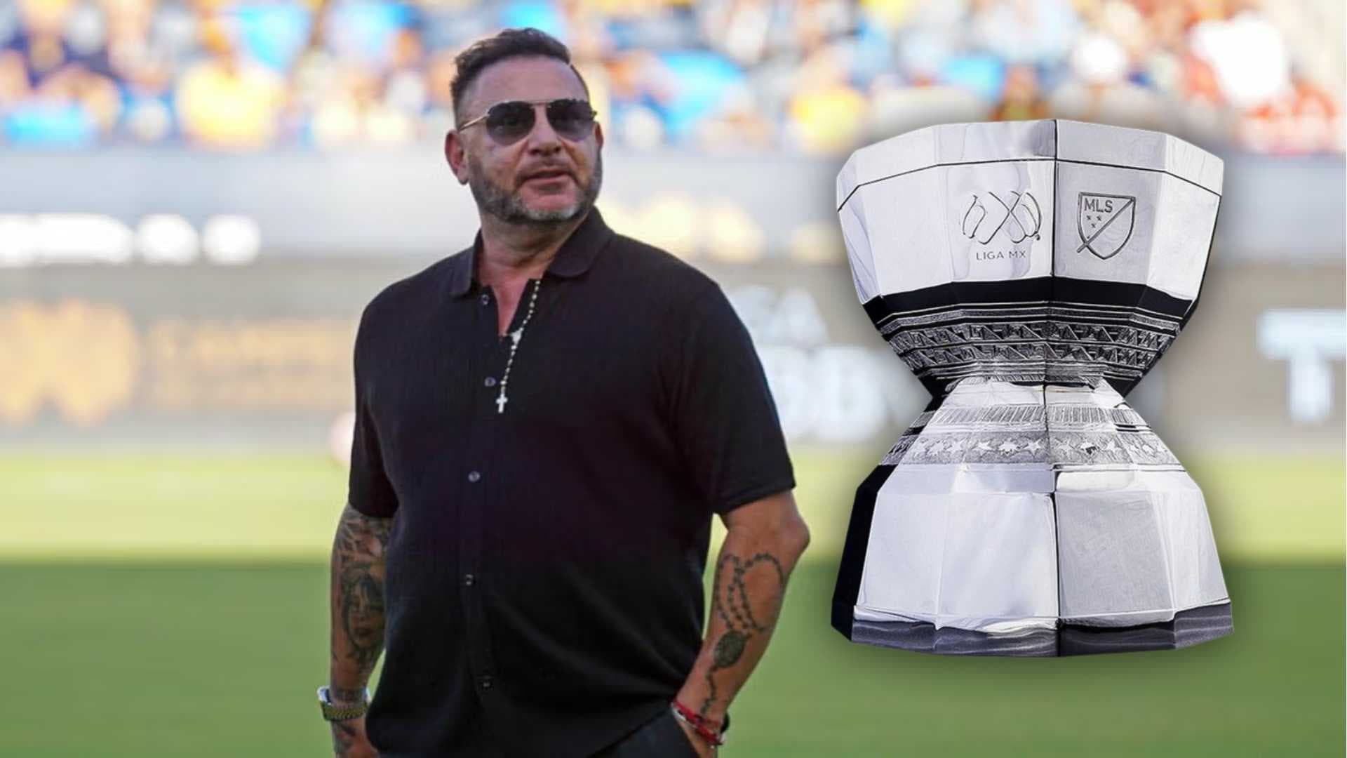 Antonio Mohamed y trofeo Leagues Cup