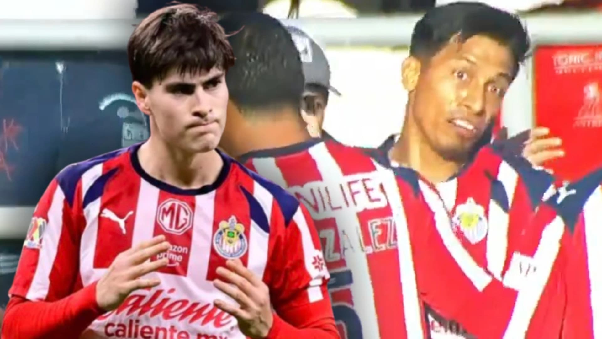 Armando González y Ángel Sepúlveda con la playera de Chivas