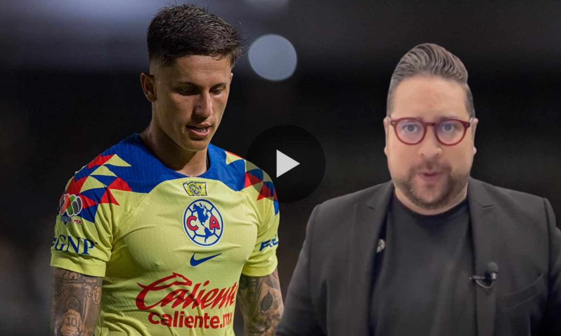 Brian Rodríguez con la playera del América (Fuente: TV Azteca Deportes)