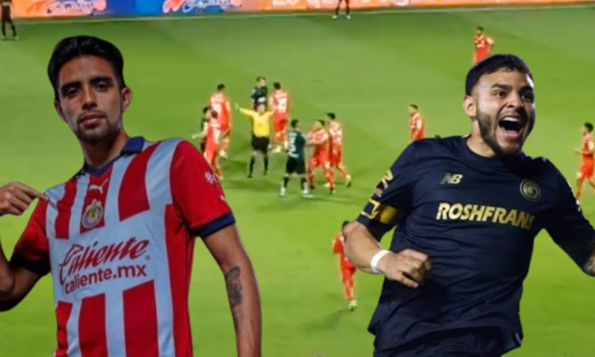 Bronca entre Alexis Vega y Ricardo Marín en el campo de juego / TUDN