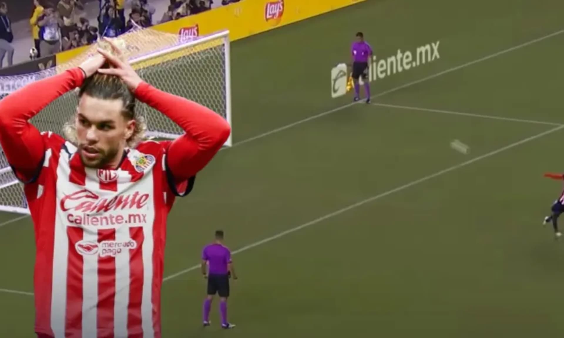Cade Cowell falla penal en el juego Chivas vs San José (Fuente: Apple Tv y Mexsports)