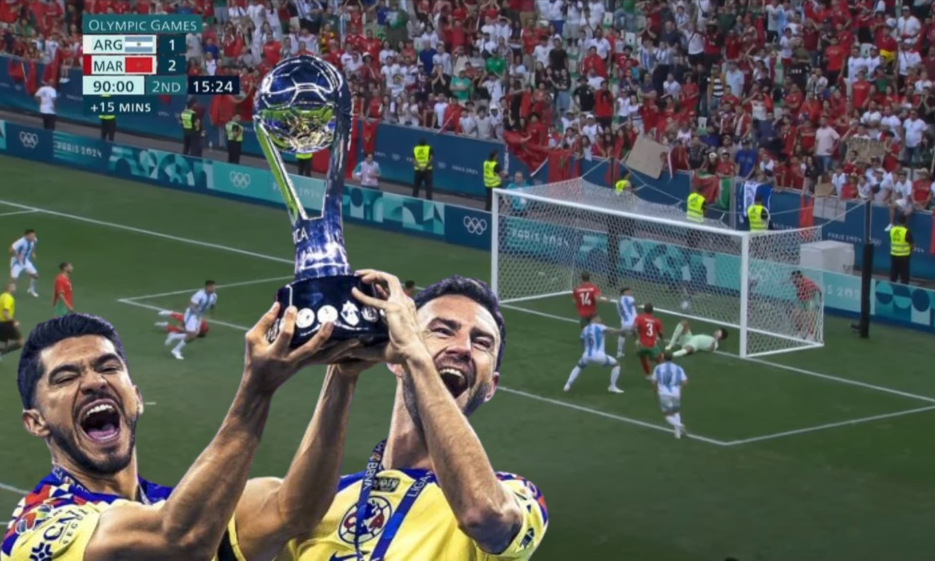 Captura del gol de Argentina, luego de 15 minutos de adición (Fuente: Marca Claro y Club América)