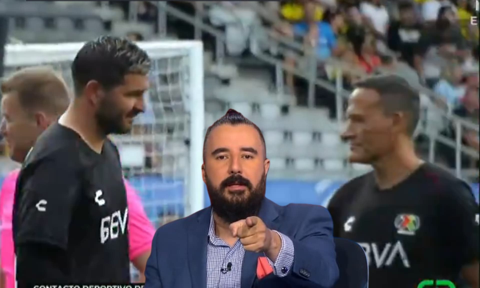 Captura del momento en el que Gignac no saluda a Luis Hernández (Fuente TUDN)