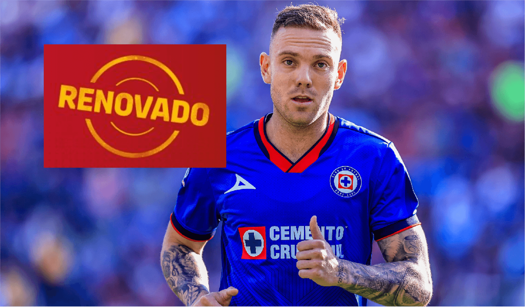 Carlos Rotondi jugando con la playera del combinado de Cruz Azul (fuente: Esto)