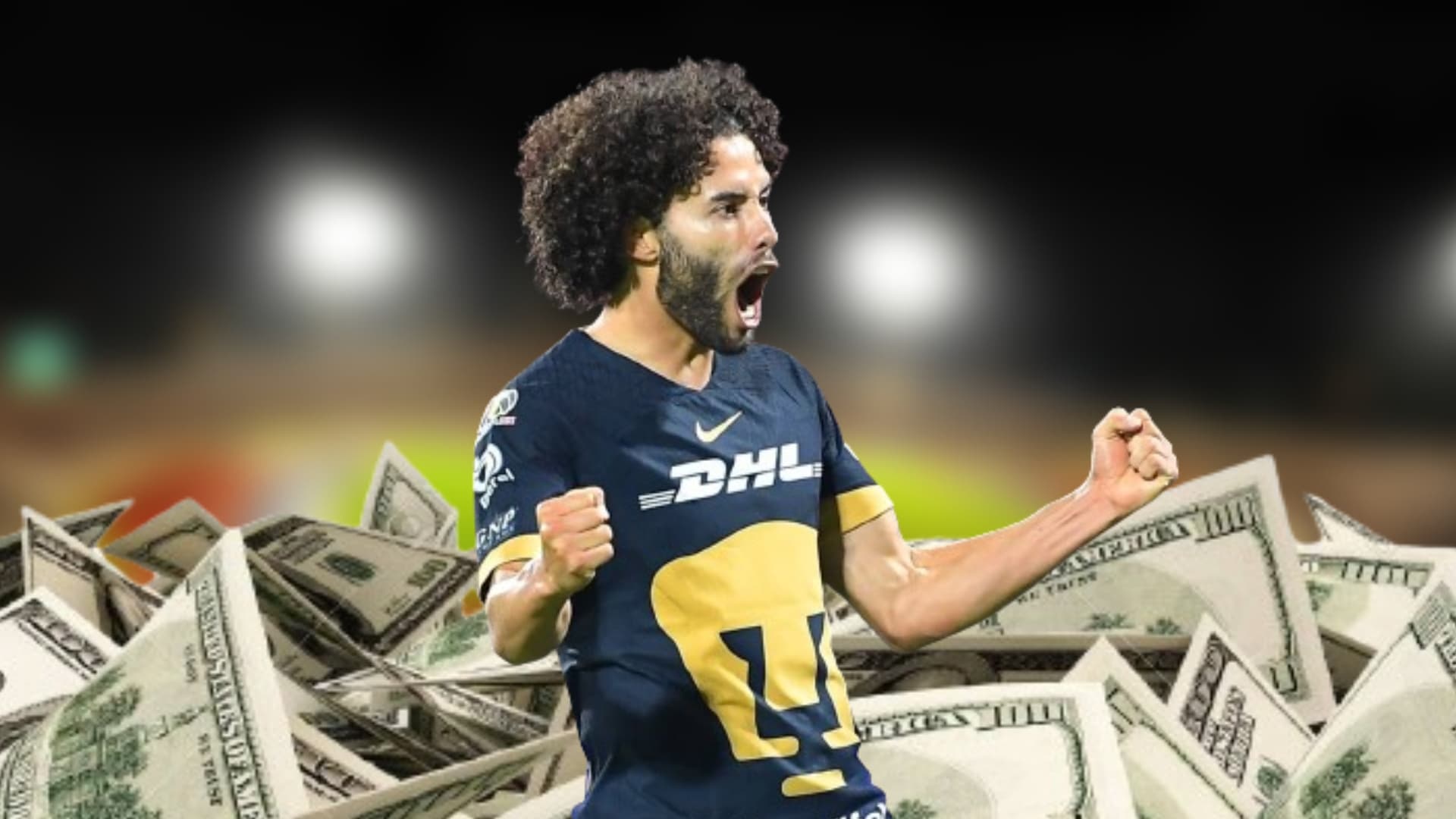 César Huerta festejando con Pumas / Imagen: Esto