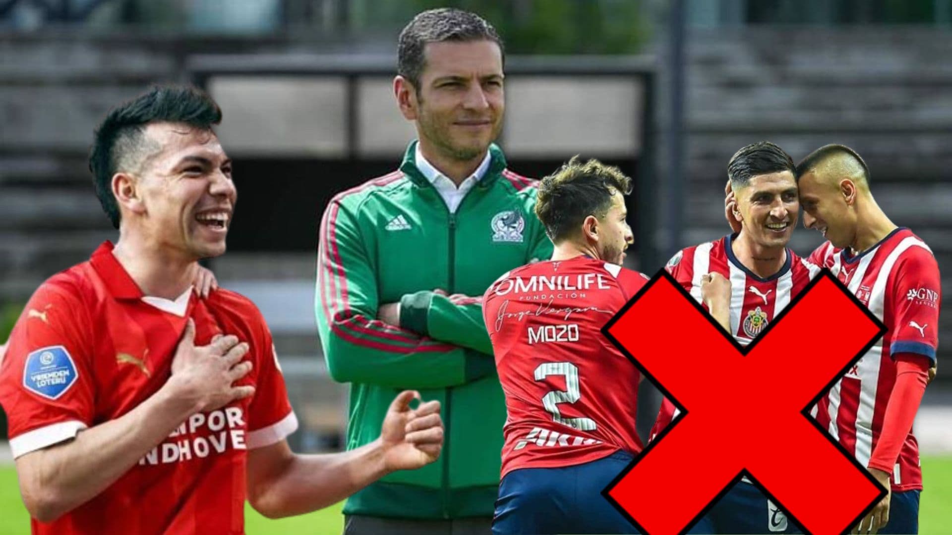 Chuky con la del PSV, Jimmy y Jugadores de Chivas