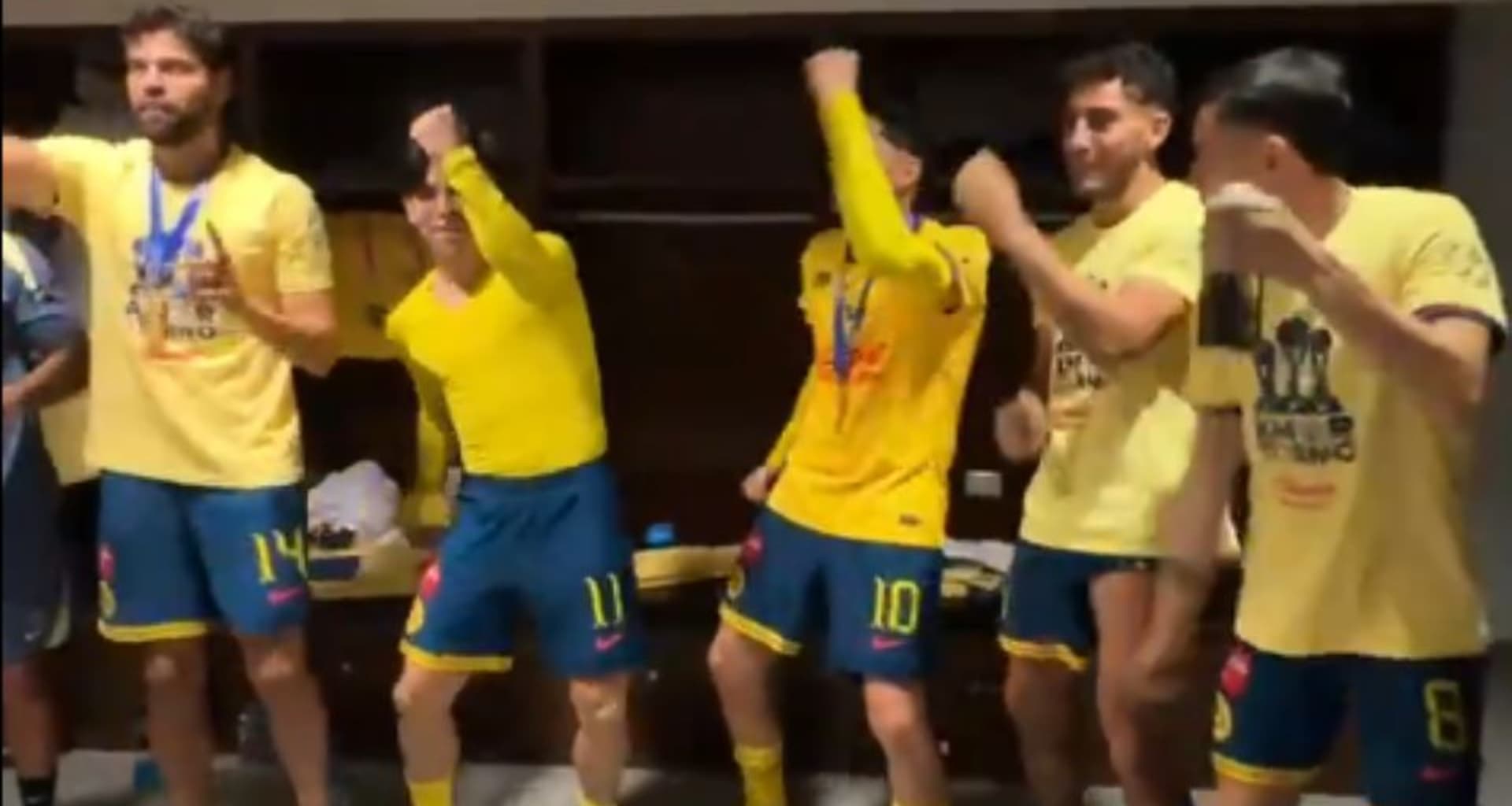 Club América festeja en el vestidor, con música y baile (Fuente: MVS)