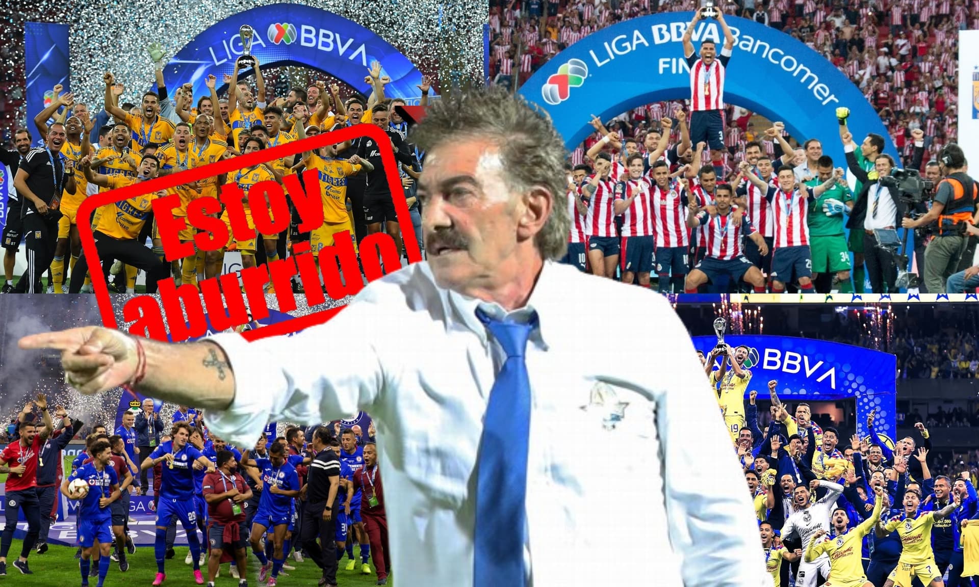 Collage cuatro campeones del fútbol mexicano y La Volpe / El Futbolero