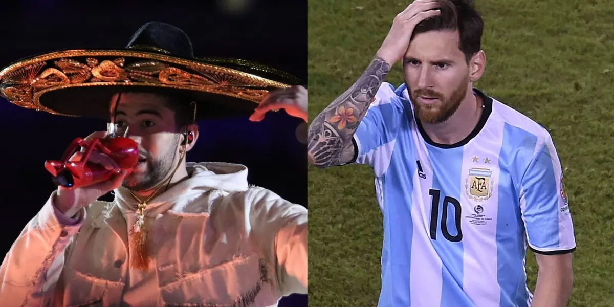 Mientras Messi pisa la del Tri esto hace Bad Bunny con la bandera mexicana