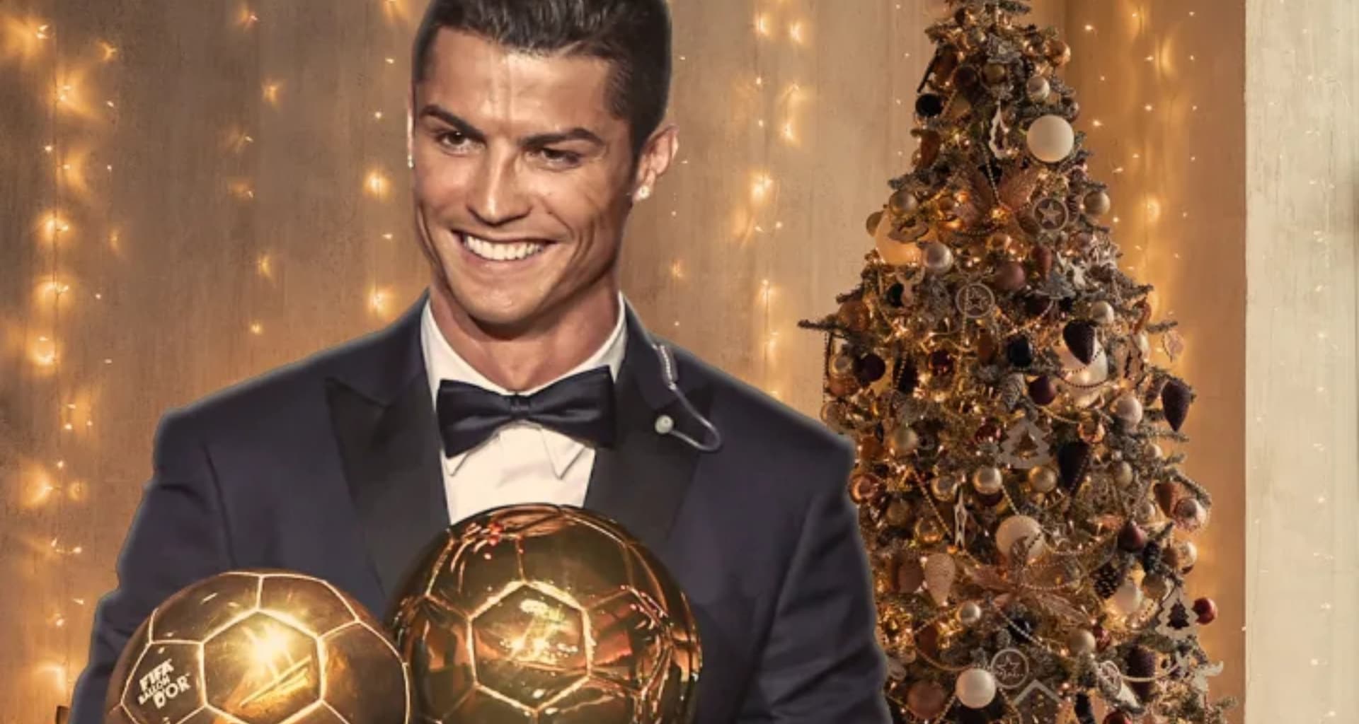Cristiano Ronaldo junto a dos balones de oro (Fuente: 90 Minutos)