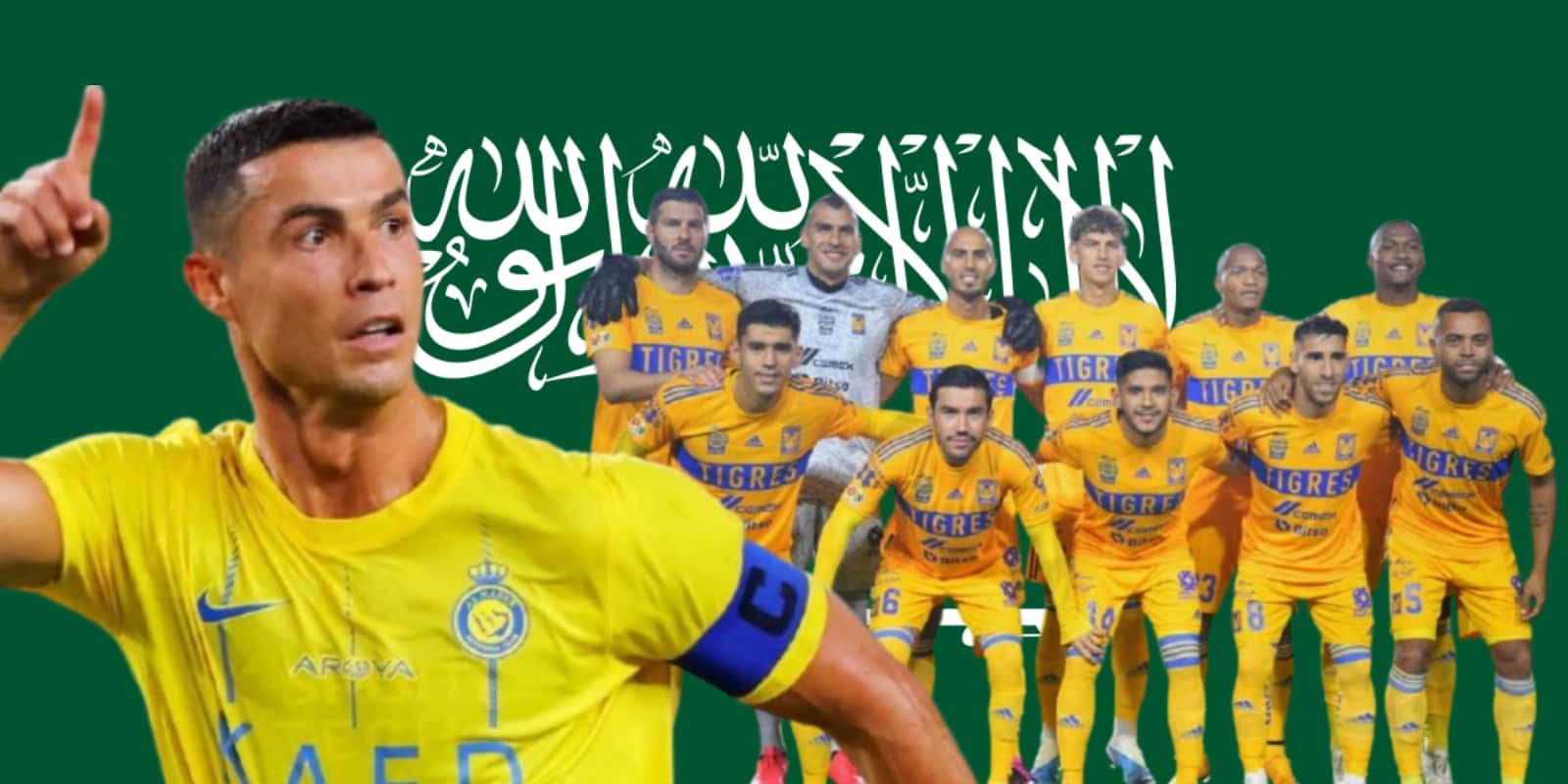 Cristiano Ronaldo junto a futbolistas de Tigres / FOTO MARKETING REGISTRADO