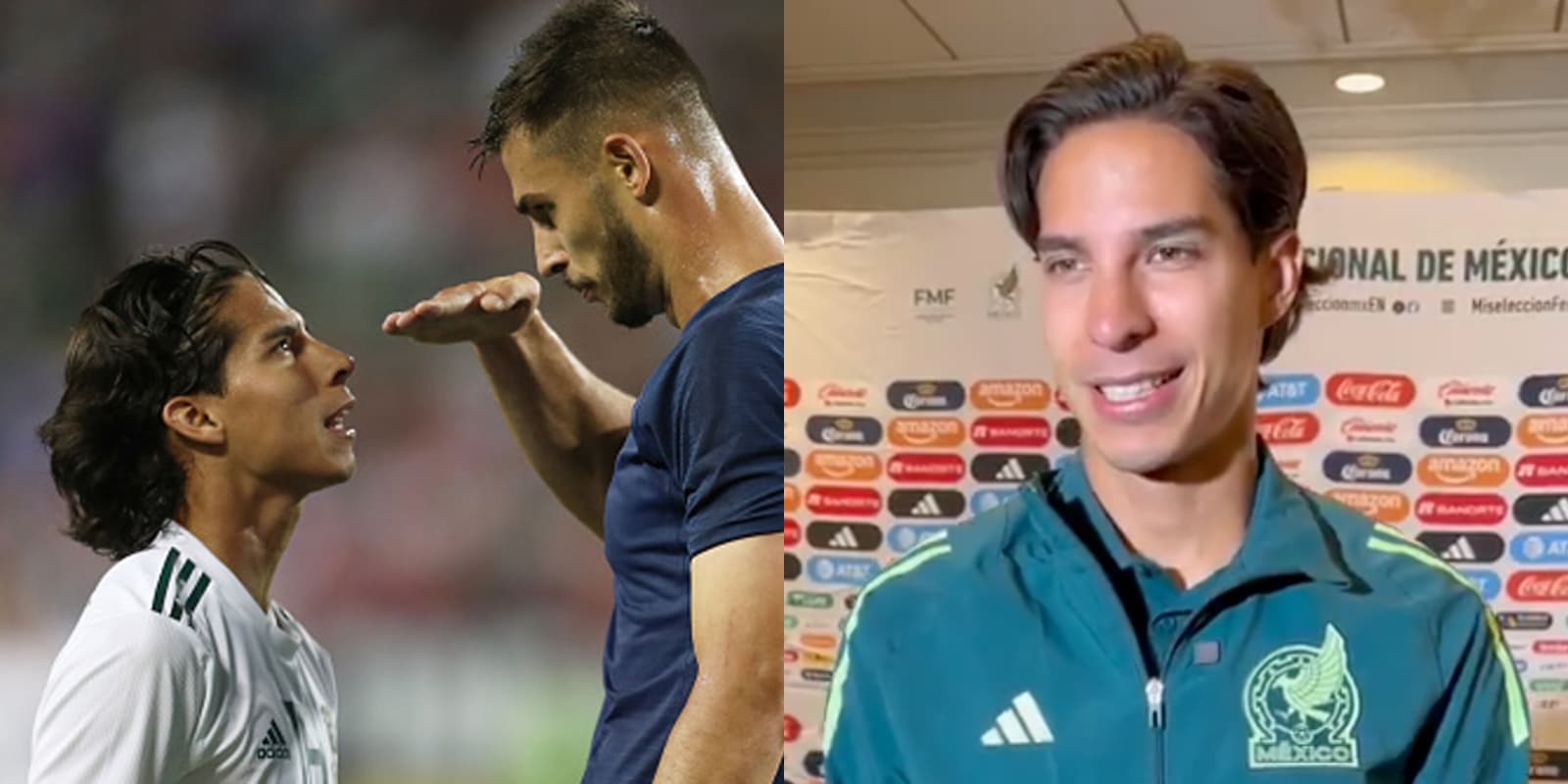 Diego Laine reacciona a su bronca con Matt Miazga / FOTO TV AZTECA