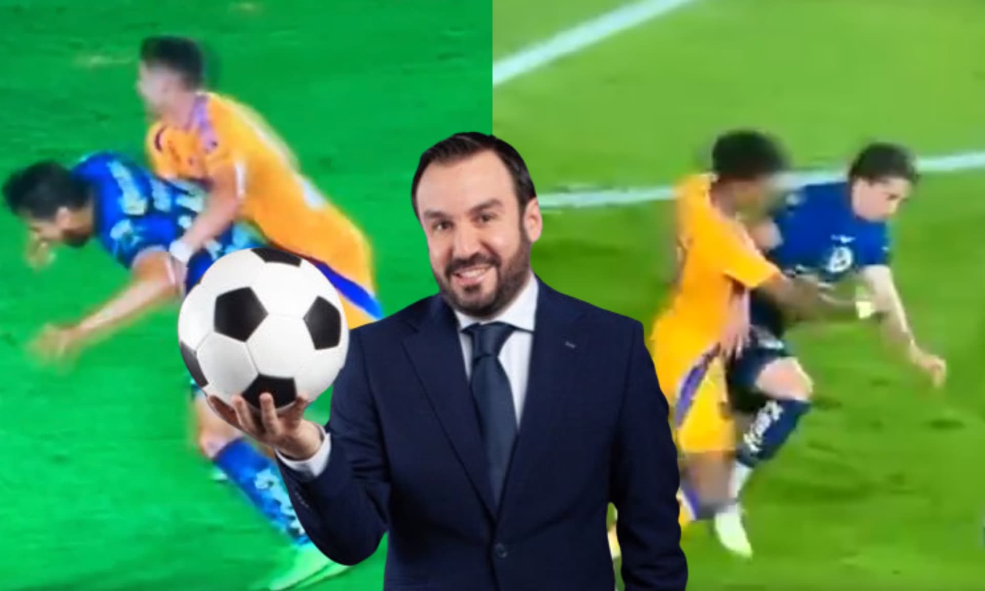 Dos jugadas polémicas que se dieron en el juego América vs Tigres (Fuente: Azteca)