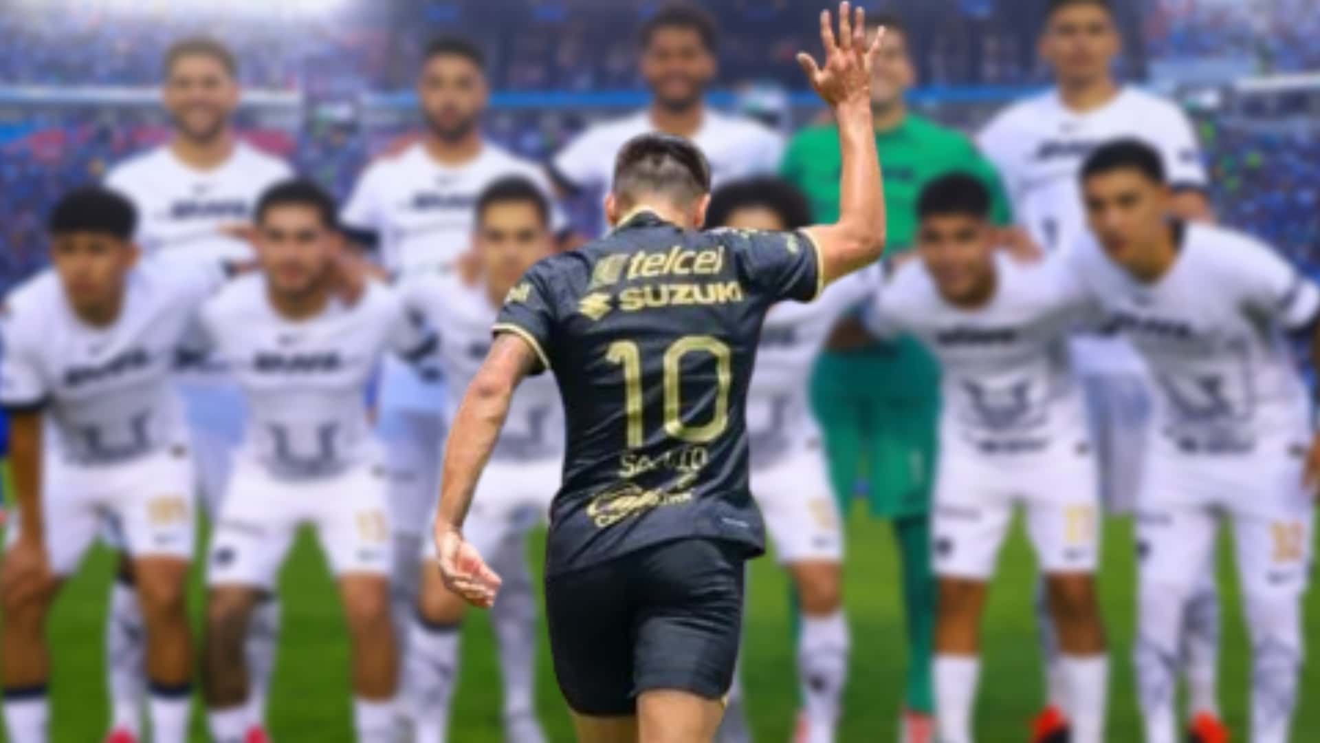 Eduardo Salvio en partido con Pumas