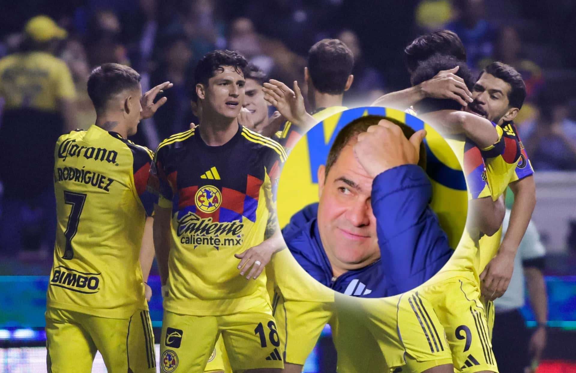 El futbolista fue captando dándole un beso al escudo del América tras su diana.