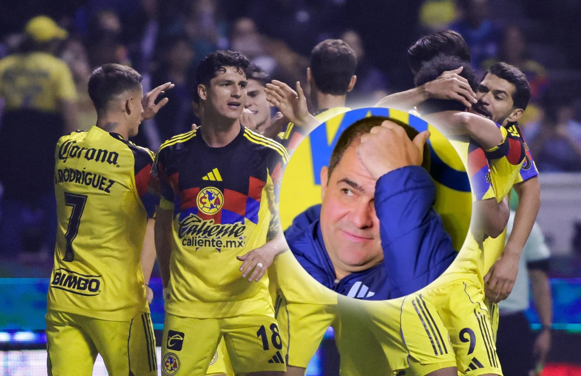 El futbolista fue captando dándole un beso al escudo del América tras su diana.