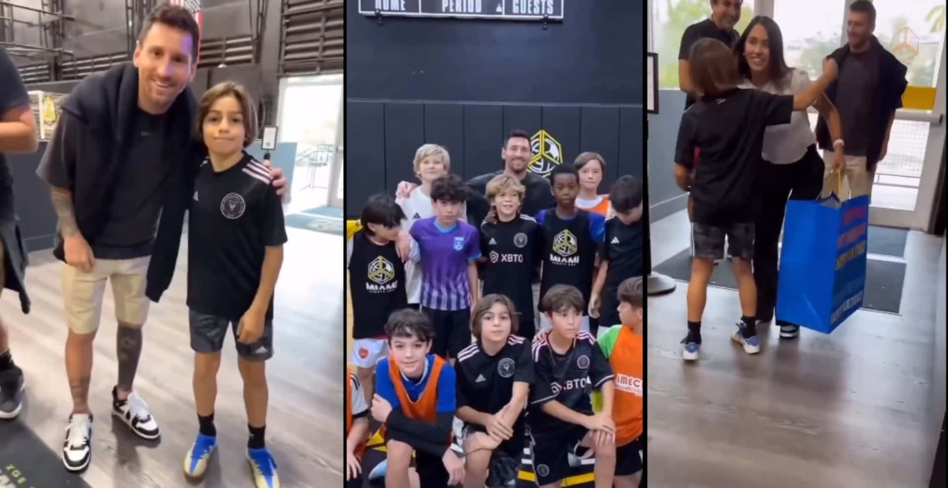 El jugador argentino sorprendió a un grupo de niños al asistir de sorpresa al evento y todo quedó grabado