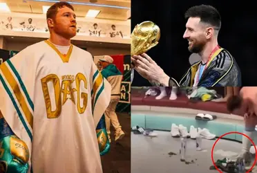El poncho del Canelo es más caro que la capa que le pusieron a Messi para alzar la Copa del Mundo