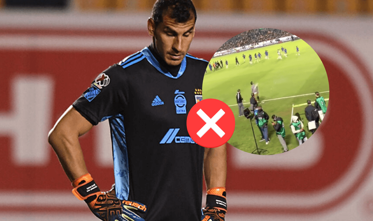 El portero de Tigres fue captado in fraganti lanzando un objeto a las jugadoras de Rayadas en el marco de la final de Liga MX en el Estadio de Tigres