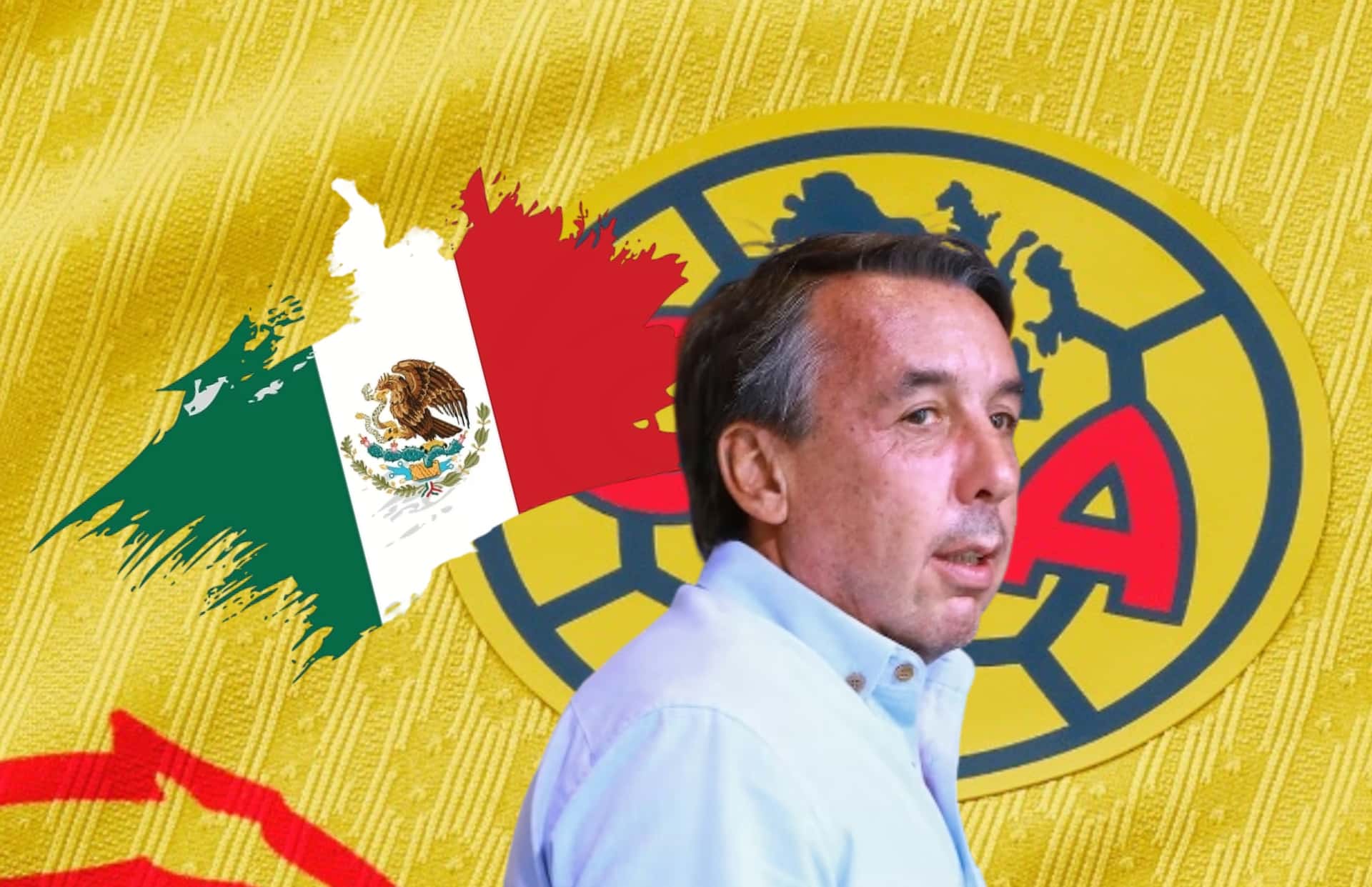 Emilio Azcárraga, bandera de México/ Foto Club América.