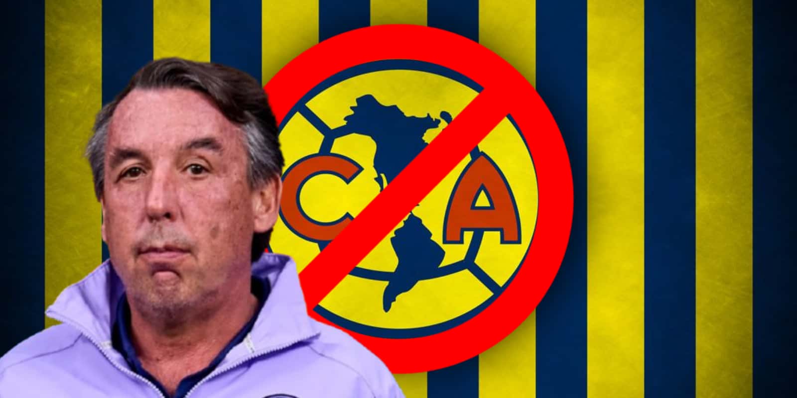Emilio Azcárraga junto al escudo del América / FOTO INFOBAE