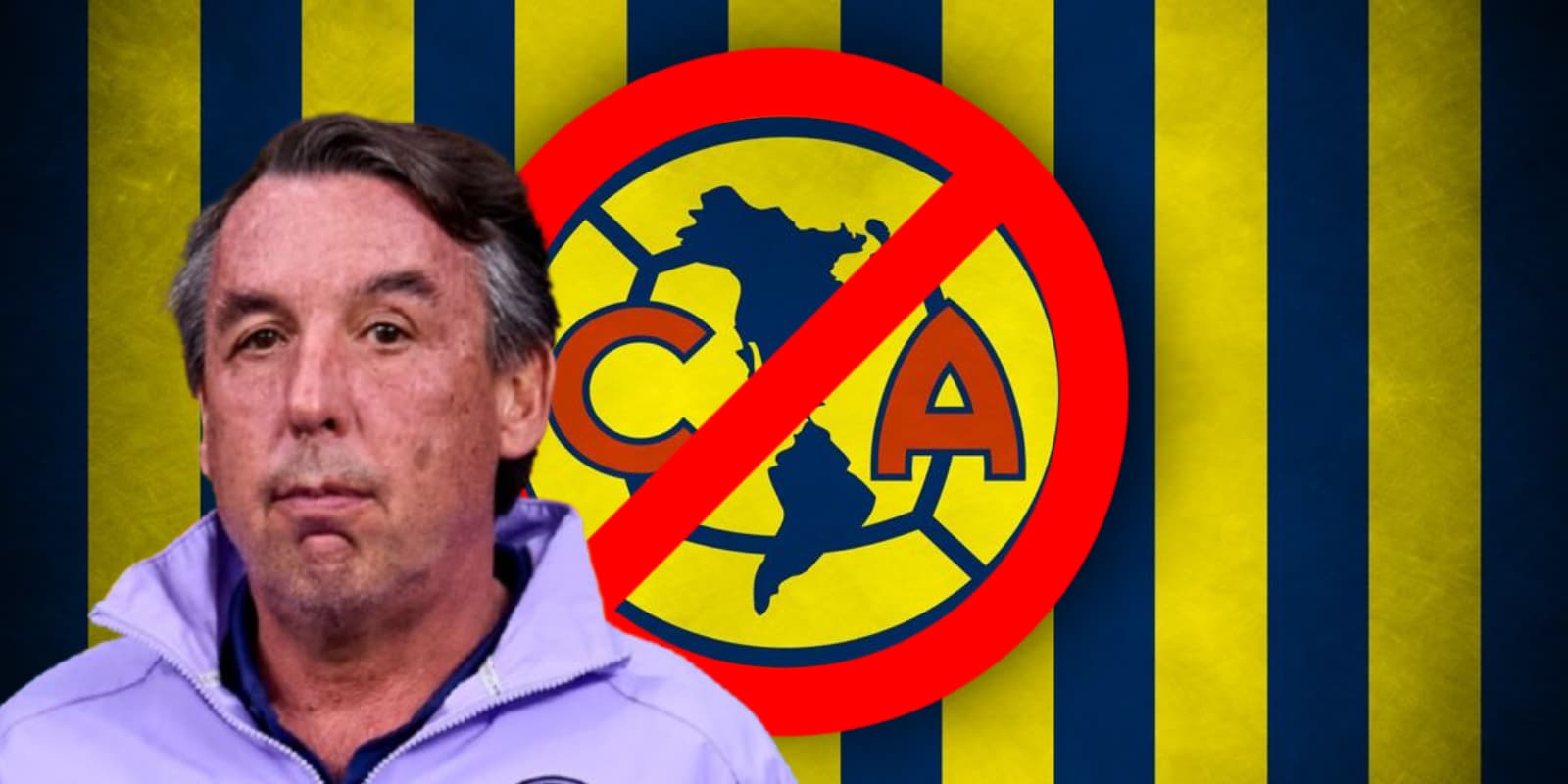 Emilio Azcárraga junto al escudo del América / FOTO INFOBAE