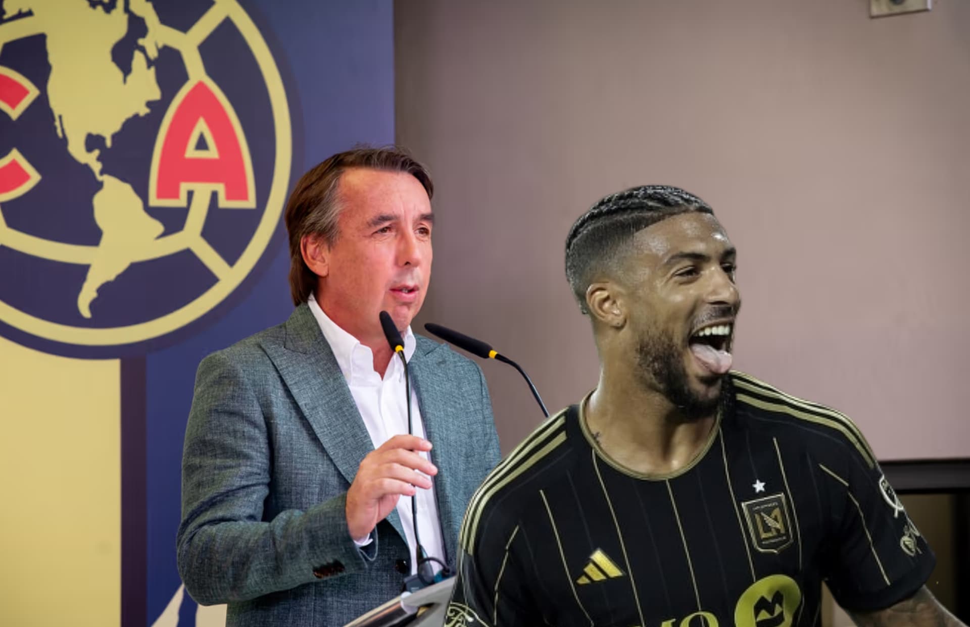 Emilio Azcárraga y Denis Bouanga/ Foto Televisa.