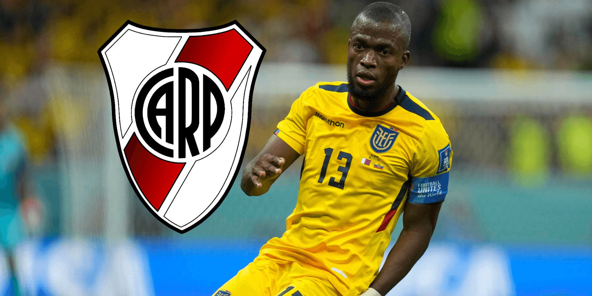 Énner Valencia con la selección ecuatoriana en el Mundial de Qatar 2022