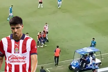Érick Gutiérrez salió con ayuda del terreno de juego en el Chivas vs Mazatlán