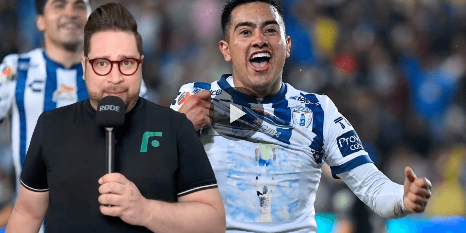 Erick Sánchez festejando con la playera de Pachuca (Fuente: Diario Récord)