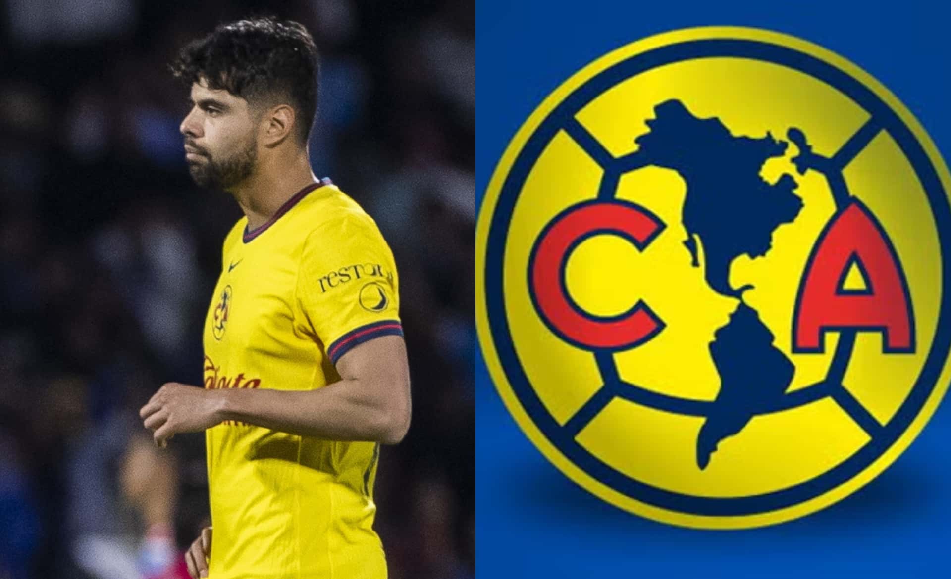 Escudo del América, a la derecha, Araujo sale del campo tras derrota (Fuente: Mexsports y Club América)