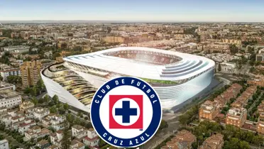 Estadio de fútbol futurista, escudo Cruz Azul/FOTO Onda Cero