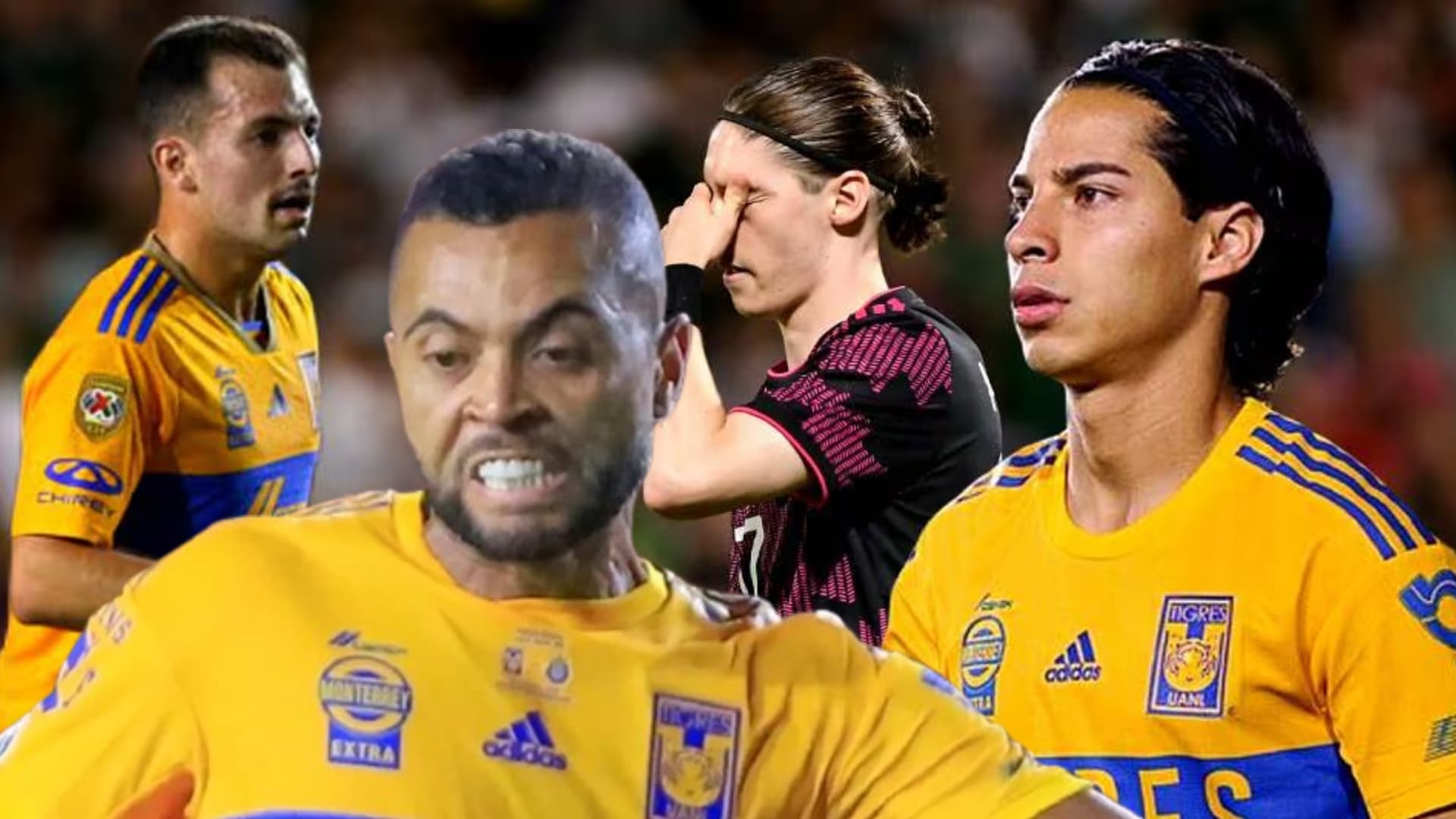 Eugenio Pizzuto, Marcelo Flores, Diego Lainez y Rafael Carioca en Tigres/ Foto: Fox Sports