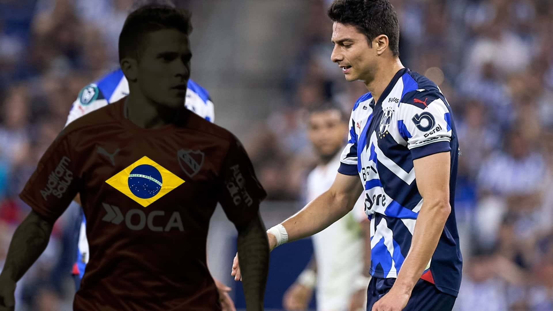 Fabricio Bustos con escudo de Brasil y Stefan Medina Foto: Marca