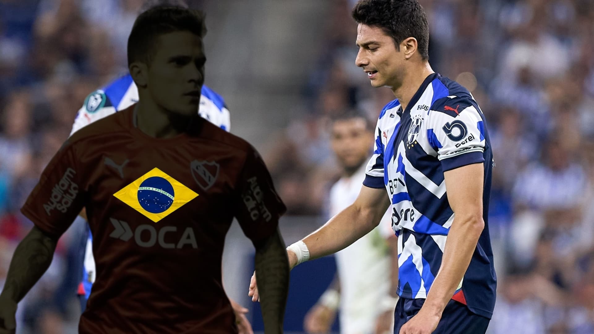 Fabricio Bustos con escudo de Brasil y Stefan Medina Foto: Marca