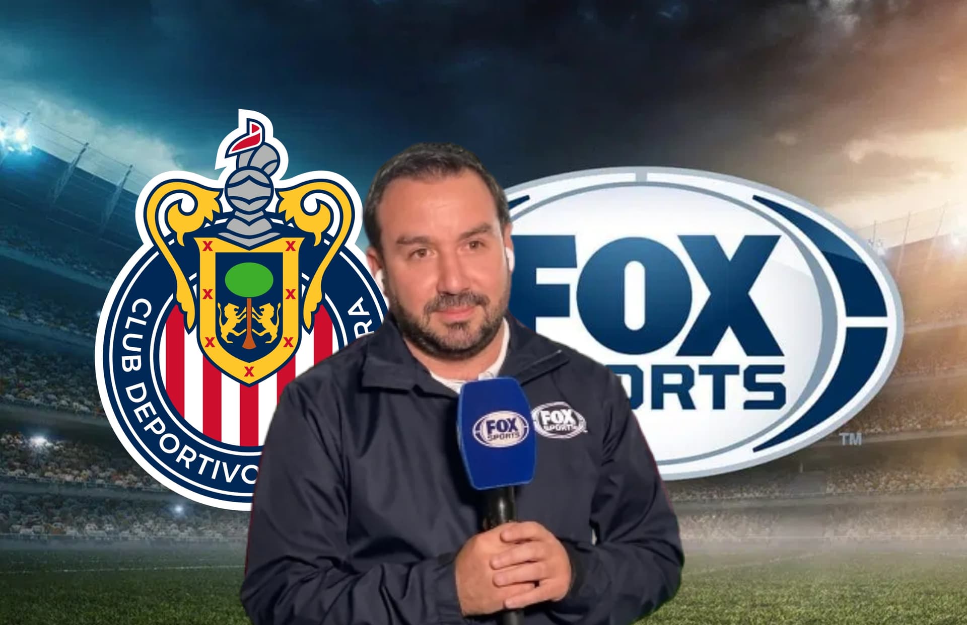 Fernando Cevallos y escudo de Chivas/Foto Sports judge.