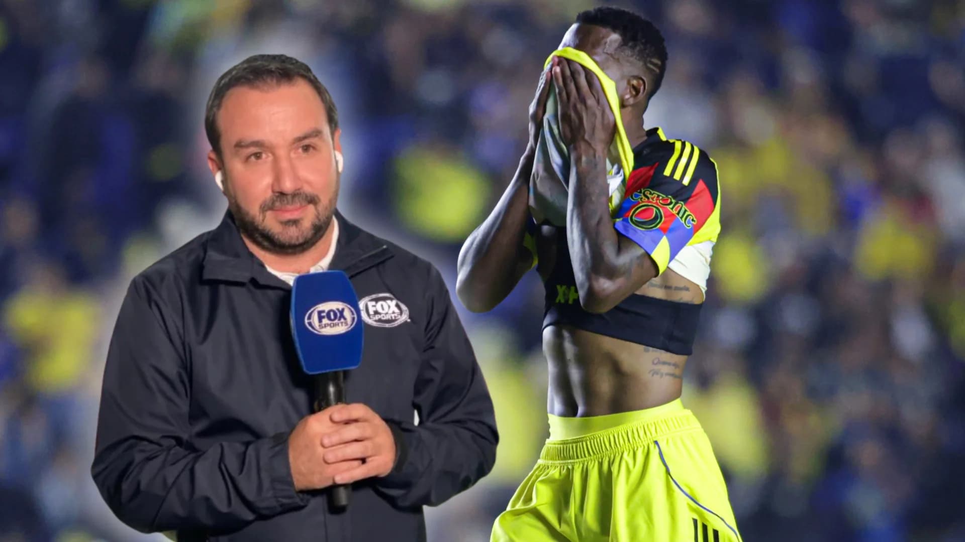 Fernando Cevallos y jugador del América lamentándose la eliminación