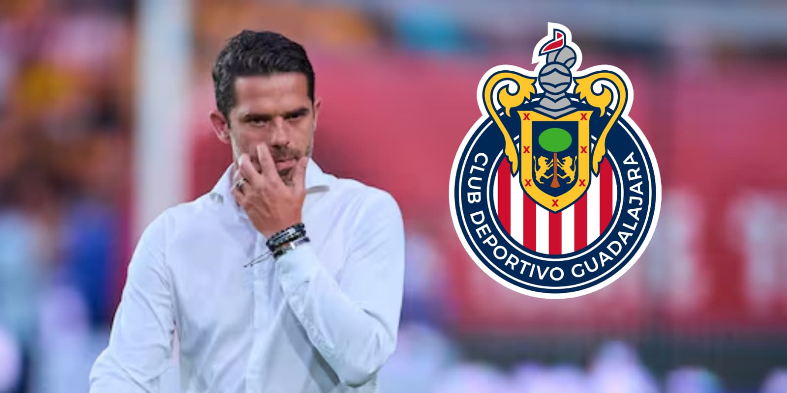 Fernando Gago junto al escudo de Chivas / FOTO AS MÉXICO