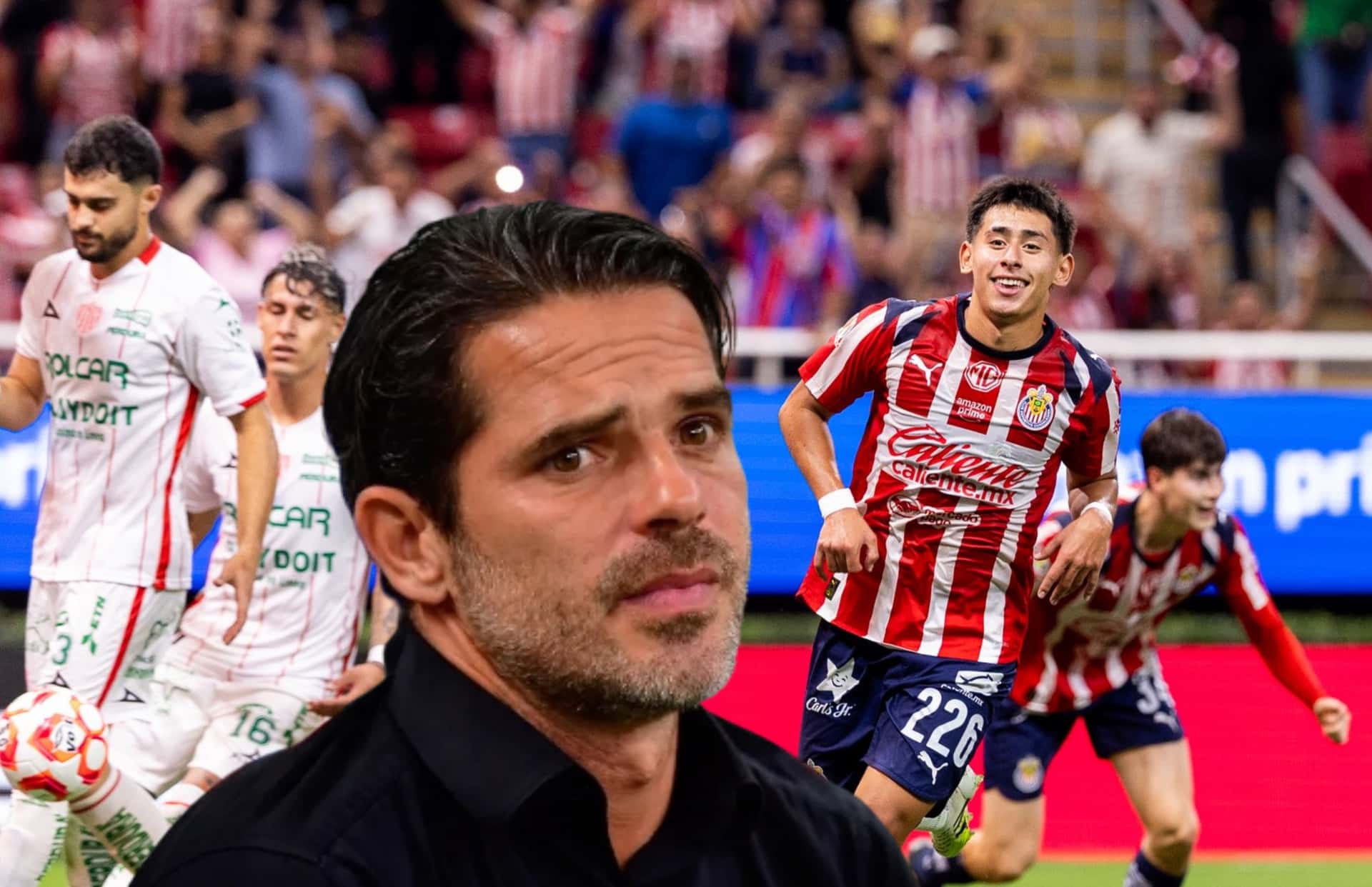 Fernando Gago y jugadores en partido/ Foto Chivas.