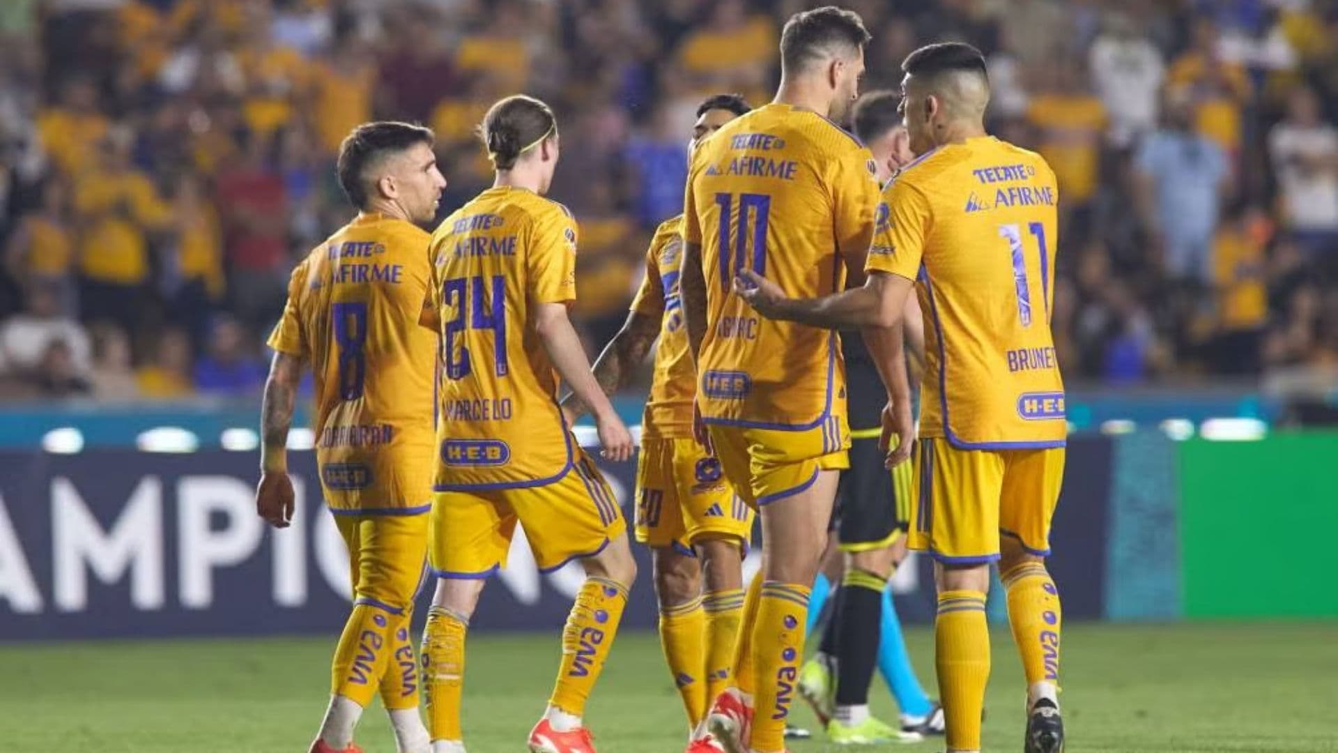Fernando Gorriarán, Marcelo Flores, Javier Aquino, Gignac y Brunetta (Foto: Mexsport)
