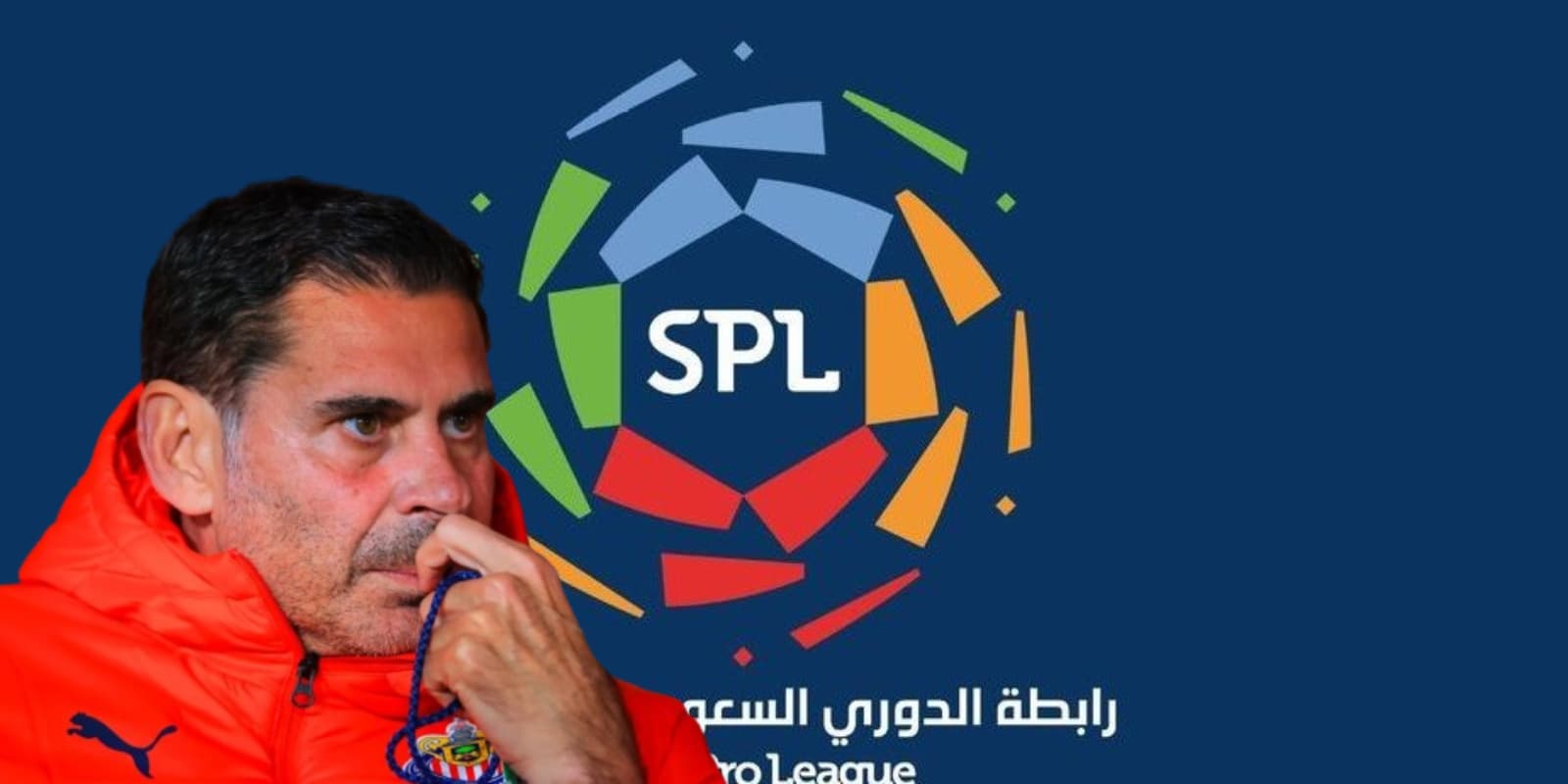 Fernando Hierro junto al logo de la SPL / FOTO X