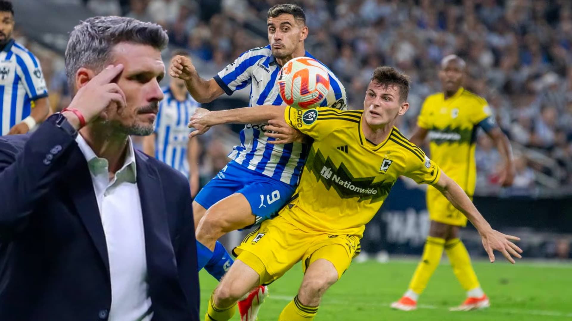 Fernando Ortiz, jugadores de Rayados y Columbus Crew Foto: El Financiero