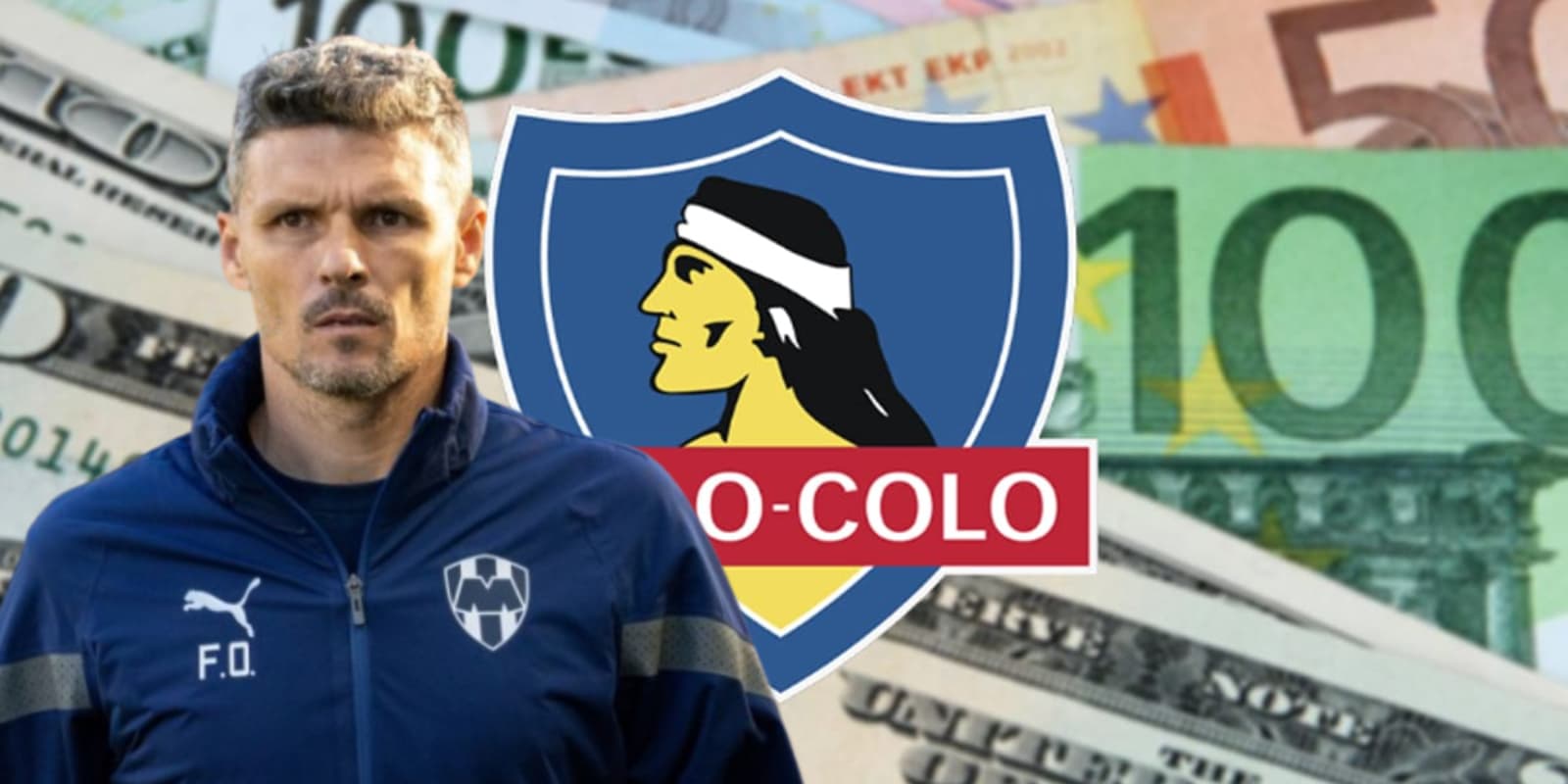 Fernando Ortiz junto al escudo de Colo Colo / FOTO DIARIO GRÁFICO