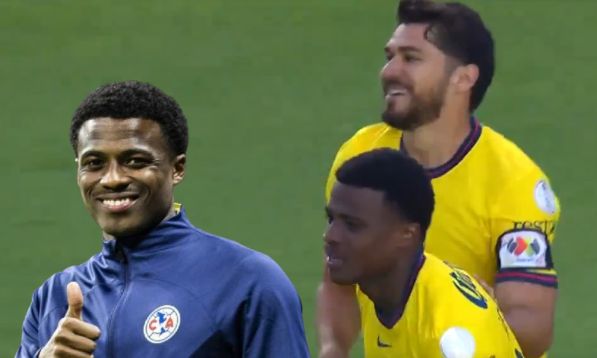 Festejo en el primer gol de América (Fuente: TUDN)